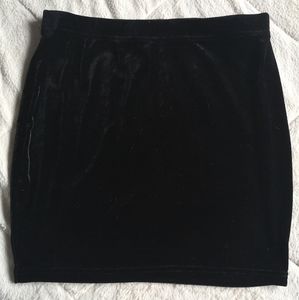 Black velvet skirt